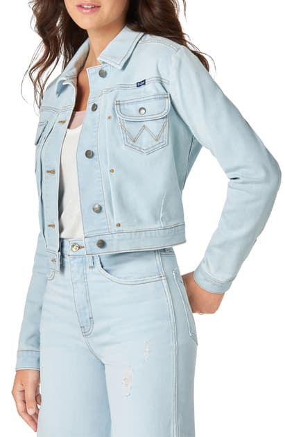 wrangler cropped denim jacket