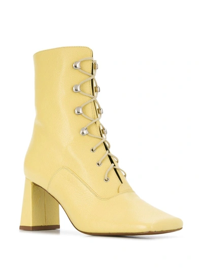 Shop By Far Women's Beige Leather Ankle Boots