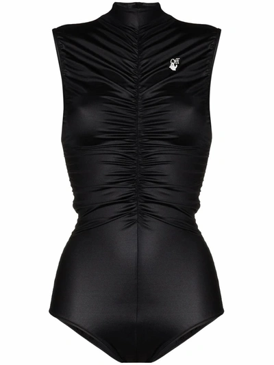 Shop Off-white Women's Black Polyamide Bodysuit