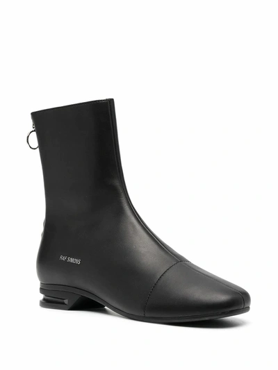 Shop Raf Simons Men's Black Leather Ankle Boots