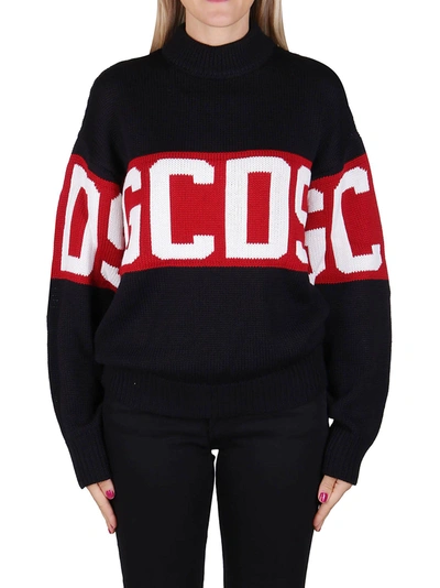 Shop Gcds Women's Black Wool Sweater