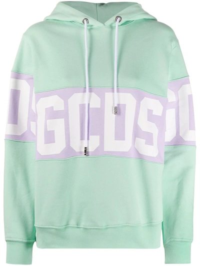 Shop Gcds Women's Light Blue Cotton Sweatshirt