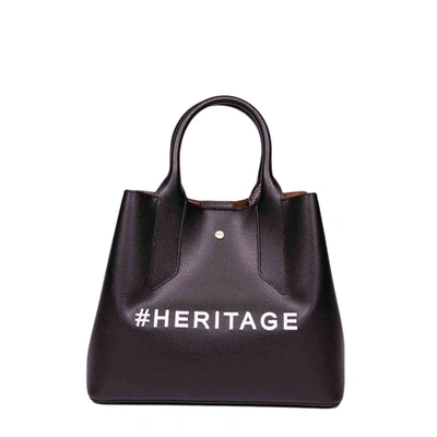 Shop Borbonese Women's Black Leather Handbag