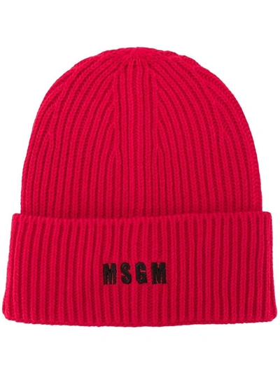 Shop Msgm Women's Red Acrylic Hat