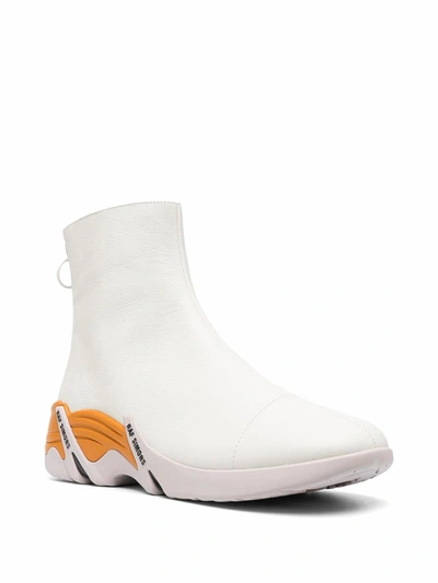 Shop Raf Simons Women's White Leather Ankle Boots