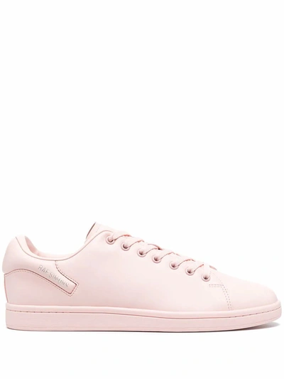 Shop Raf Simons Men's Pink Leather Sneakers
