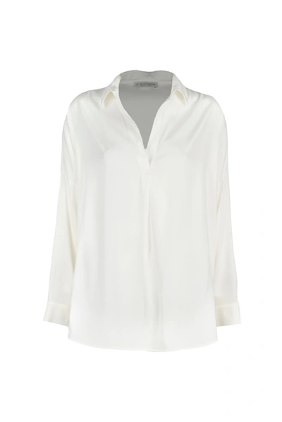 Shop Le Tricot Perugia Women's White Silk Blouse