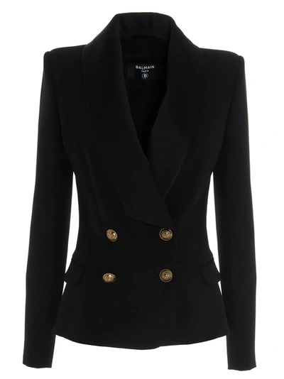 Shop Balmain Women's Black Wool Blazer