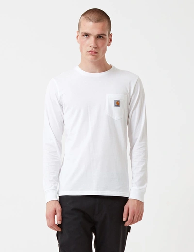 Shop Carhartt -wip Pocket Long Sleeve T-shirt In White
