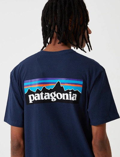 Shop Patagonia P-6 Logo Responsibili-tee T-shirt In Navy