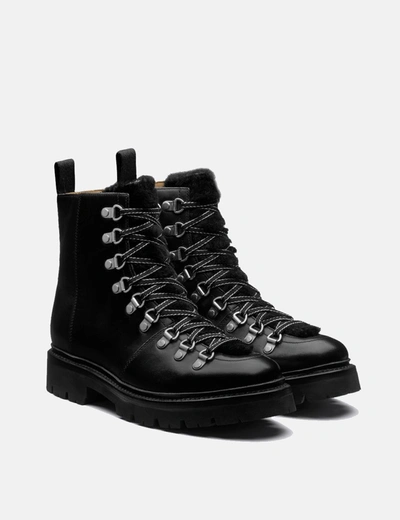 Shop Grenson Womens  Nanette Ski Boot (leather/shearling) In Black