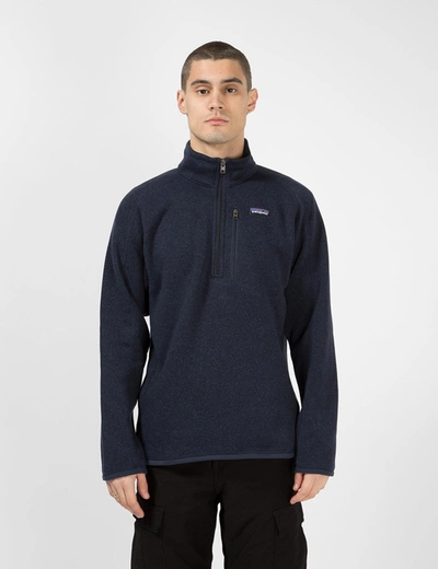 Shop Patagonia Better Sweater 1/4 Zip Fleece In Navy Blue