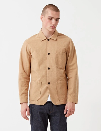 Shop Portuguese Flannel Pinheiro Jacket (brushed Flannel) In Cream