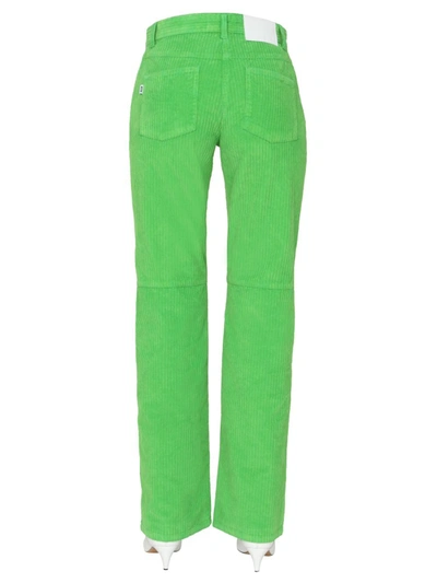 Shop Msgm Corduroy Pants In Green