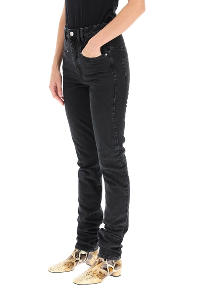 Shop Isabel Marant Nominic Slim Denim Jeans In Faded Black