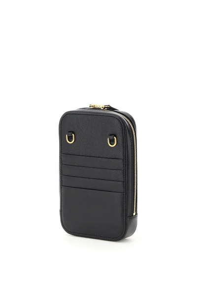 Shop Balenciaga Phone Bag With Shoulder Strap Cash Logo In Blk Wht