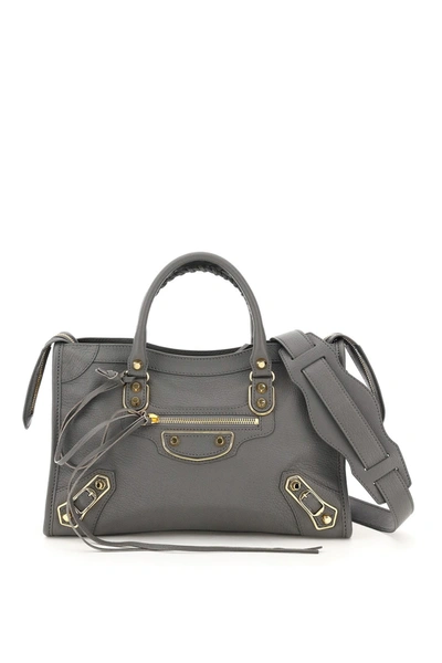 Shop Balenciaga Classic City Small Leather Bag In Grey
