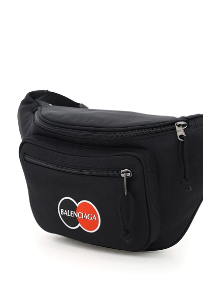 Shop Balenciaga Explorer Beltpack With Uniform Logo Patch In Black