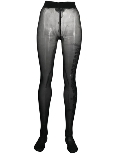 Shop Philipp Plein Gem-embellished Tights In Black