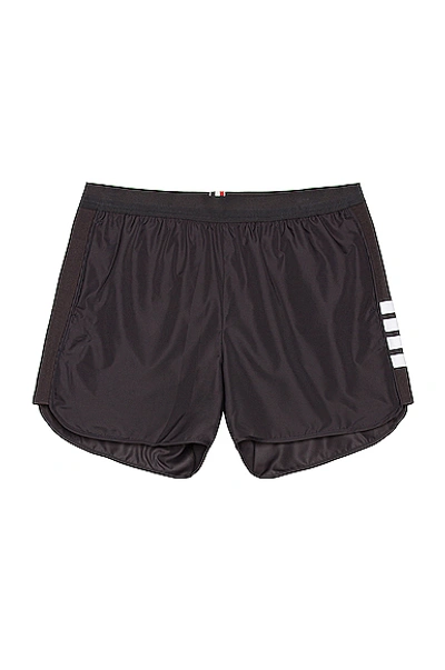 Shop Thom Browne Running Shorts In Charcoal