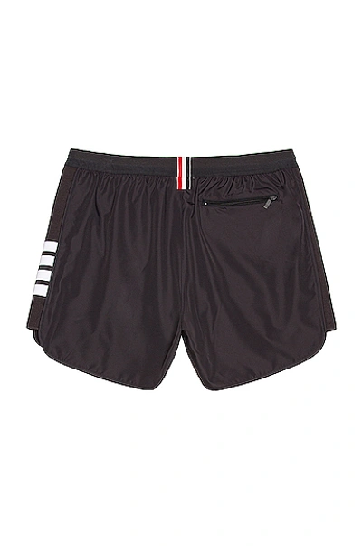 Shop Thom Browne Running Shorts In Charcoal