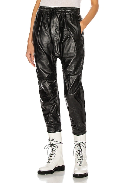 Shop R13 Leather Harem Pant In Thin Black