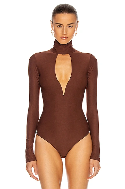Shop Alix Nyc Hewlett Bodysuit In Cocoa
