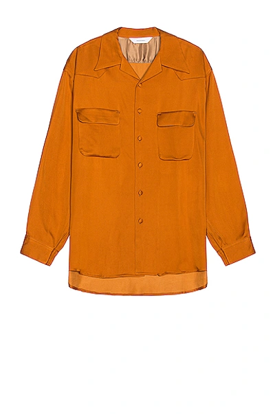 Shop Sasquatchfabrix Big Open Collar Shirt In Orange