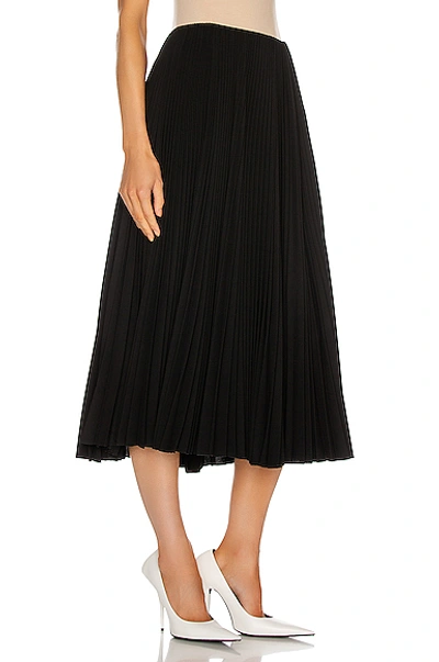 Shop Balenciaga Pleated Skirt In Black
