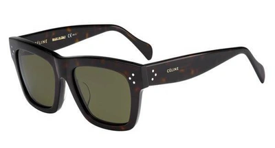 Shop Celine Cl 41071fs 0086 1e Rectangular Sunglasses In Dark Havana Brown