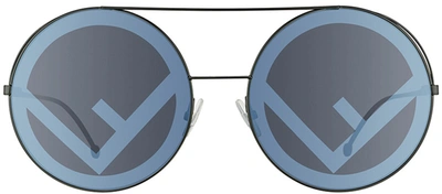 Shop Fendi Ff 0285 807 Round Sunglasses In Grey