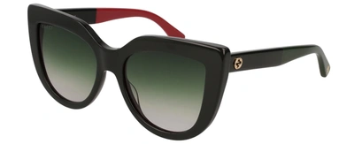 Shop Gucci Gg0164s W 003 Cat Eye Sunglasses In Green