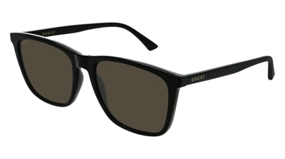Shop Gucci Gg0404s Pol M Polarized Rectangle  Sunglasses In Grey