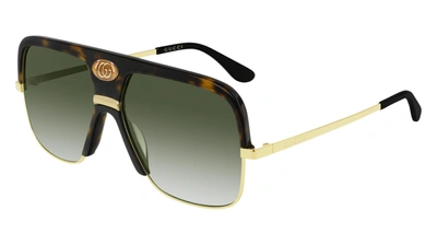 Shop Gucci Gg0478s M Navigator - Men's Sunglasses In Green