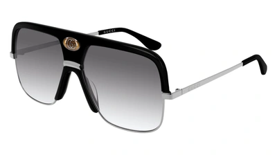 Shop Gucci Gg0478s Men's Navigator Sunglasses In Grey
