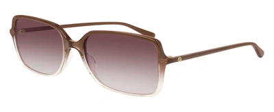 Shop Gucci Gg0544s M Rectangle Sunglasses In Purple
