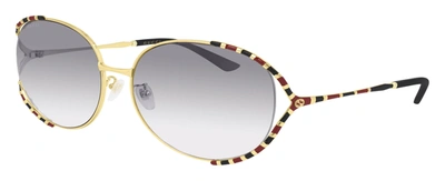 Shop Gucci Gg0595s M Round Sunglasses In Grey