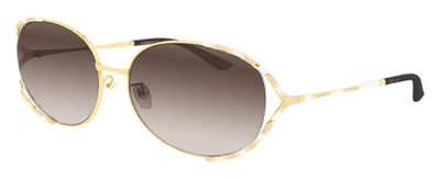 Shop Gucci Gg0595s M Round Sunglasses In Brown