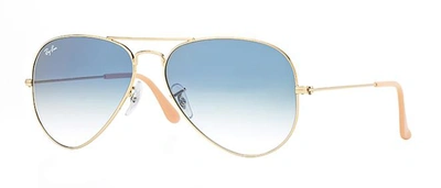 Shop Ray Ban 3025 55 Aviator Sunglasses In Blue