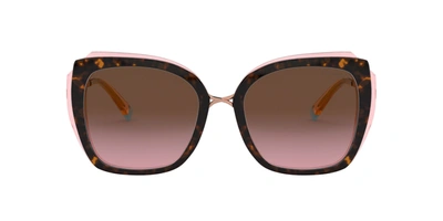 Shop Tiffany & Co 0tf4160 Rectangle Sunglasses In Pink