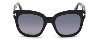 Shop Tom Ford 0613 Beatrix Rectangle Sunglasses In Grey