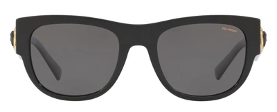 Shop Versace 4359 Rectangle Sunglasses In Grey