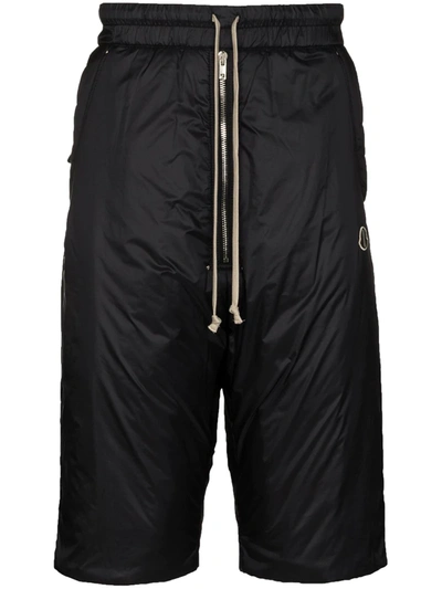 Shop Moncler Pod Padded Track Shorts In Black