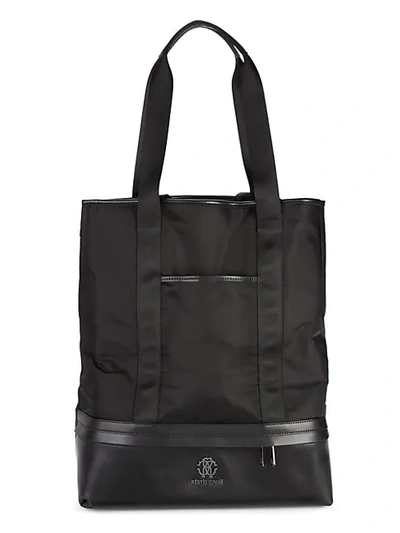 Shop Roberto Cavalli Textile Tote Bag In Black