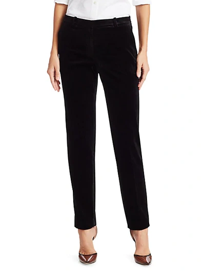 Shop Theory Women's Stretch Velvet Tailored Trouser In Black