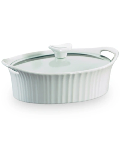 Corningware French White 1.5-qt. Oval Casserole With Glass Lid In White