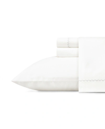 Shop Vera Wang Simple Scallop Cotton Sateen 4 Piece Sheet Set, King Bedding In White/fog