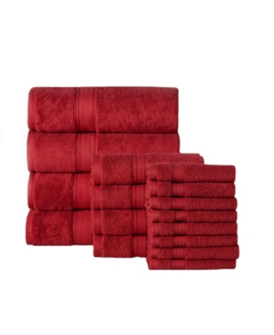 Shop Addy Home Fashions Soft And Absorbent Spa Quality Towel Set - 16 Piece Bedding In Red