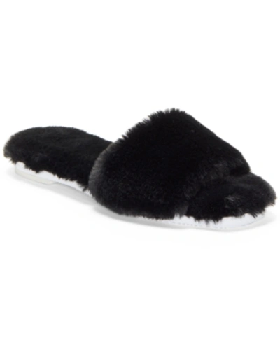 Shop Vince Camuto Women's Ampendie Fuzzy Slide Slippers Women's Shoes In Black