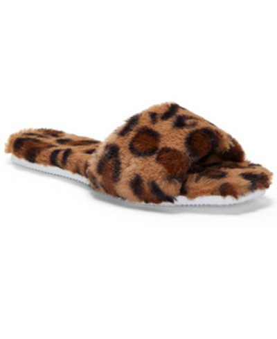 Shop Vince Camuto Women's Ampendie Fuzzy Slide Slippers Women's Shoes In Leopard